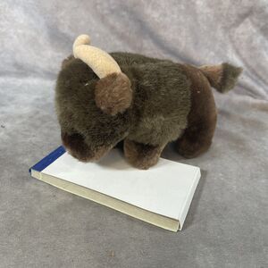 Vintage ASI Buffalo Bison Brown Plush Stuffed Animal  11” Toy Soft EUC